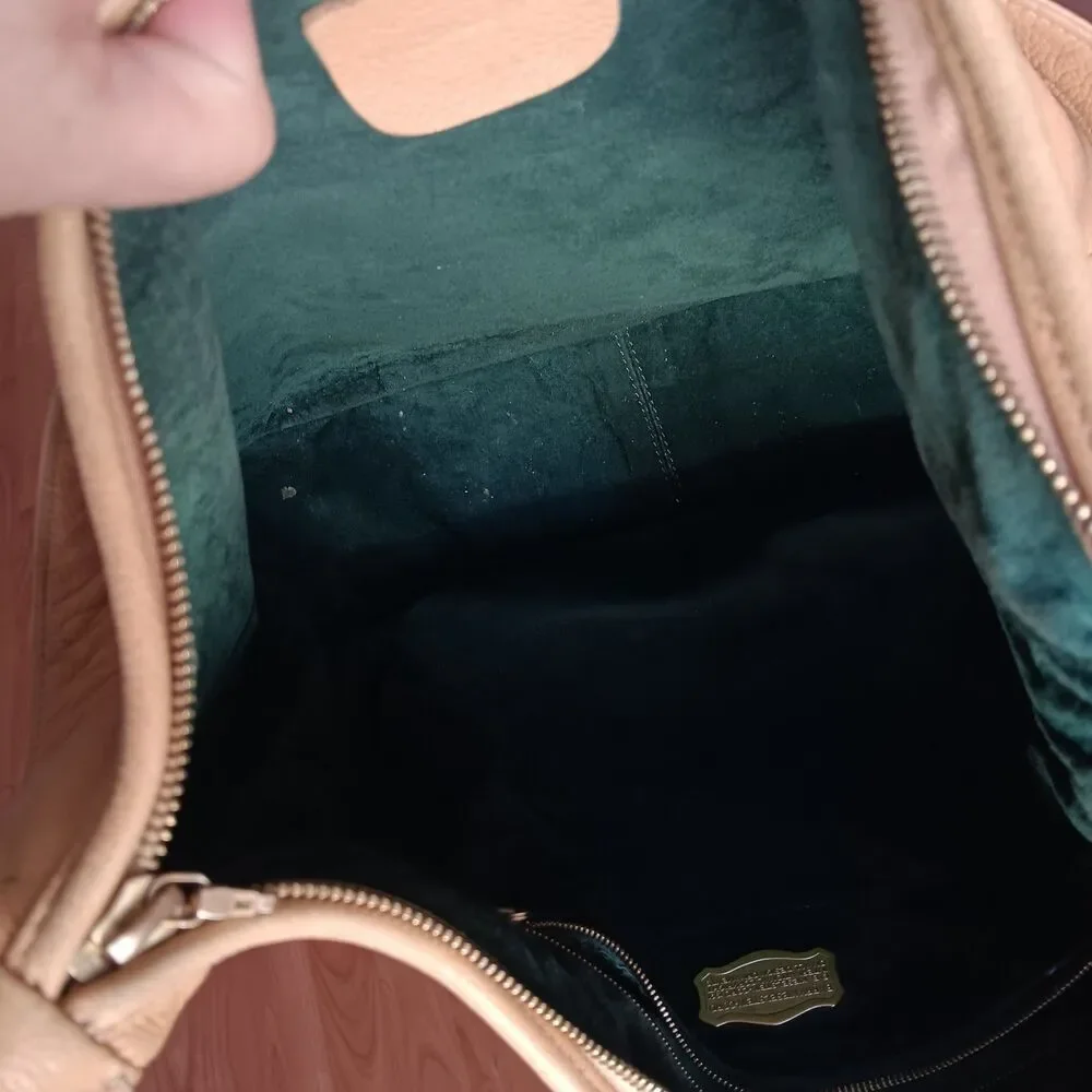 Barry Kieselstein- Cord Camel‎ Leather HOBO with Signature Frog Flawed